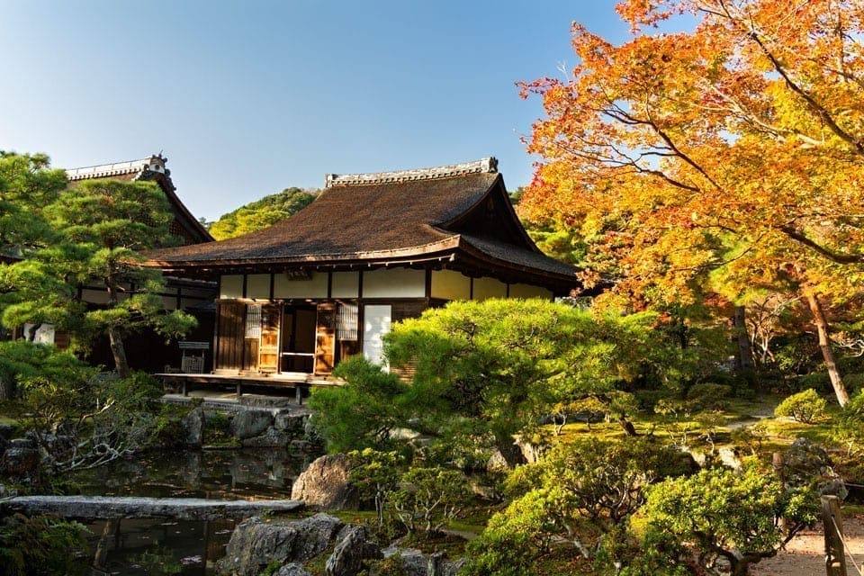 View of Ginkaku-ji temple in Kyoto.