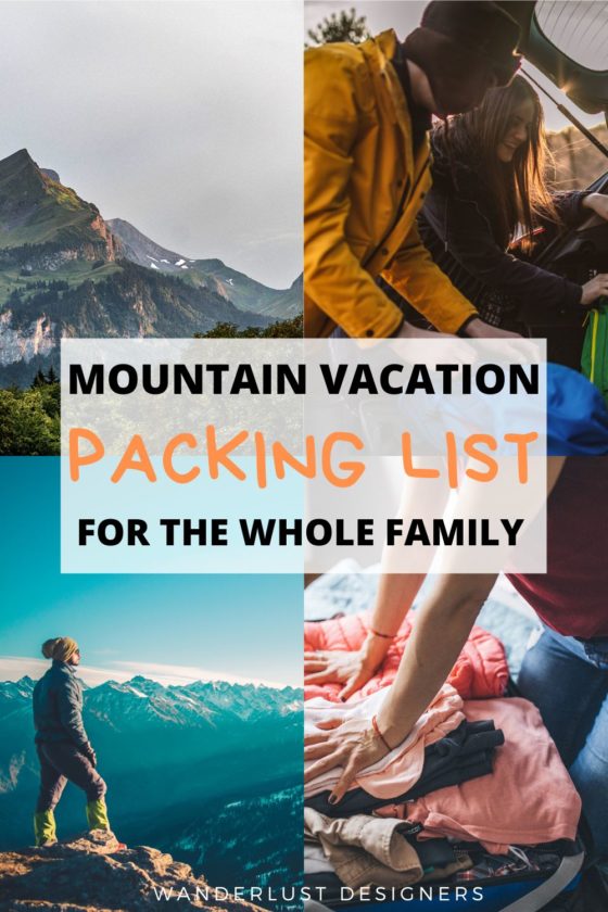 Mountain vacation packing list | Are you packing for a mountain vacation with a bit of hiking thrown in? Well, this packing list for a mountain vacation will make it easier to prepare! | mountain vacation packing list kids | summer mountain vacation packing list | family mountain vacation packing list